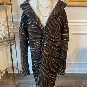 Nine West Abstract Patterned Pea Coat